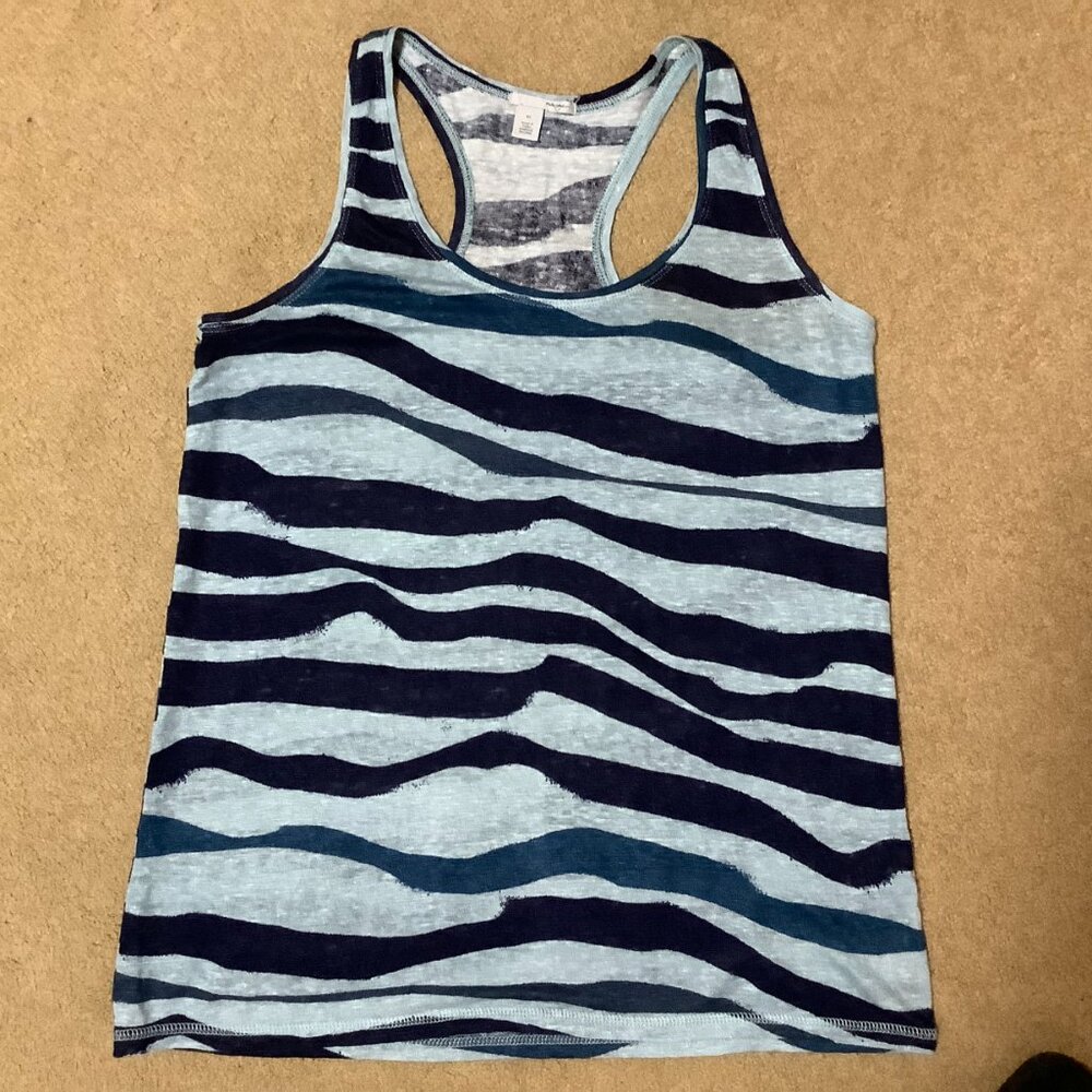 Halogen Linen Tank, blue, size XS
